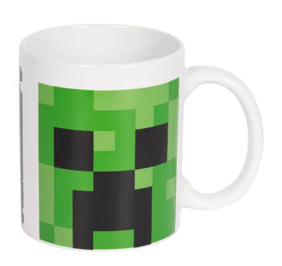 Produktbild von Minecraft Creeper Tasse 325ml - Kaffeetasse, Gamer Becher, Pixel Design - Fanartikel, Geschenk -  Keramik, grün, Tee, Kaffee, Zocken - offiziell