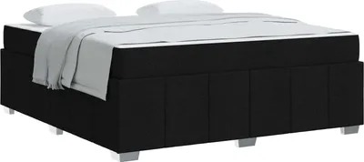 Produktbild von Bettrahmen mit Matratze Schwarz 180 x 200 cm Stoff