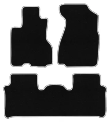 Produktbild von Velours-Fußmatten für Honda CR-V II 2001-2006 (SUV) – 4-tlg, Schwarz/Silber, passgenau – Wielganizator CARLUX