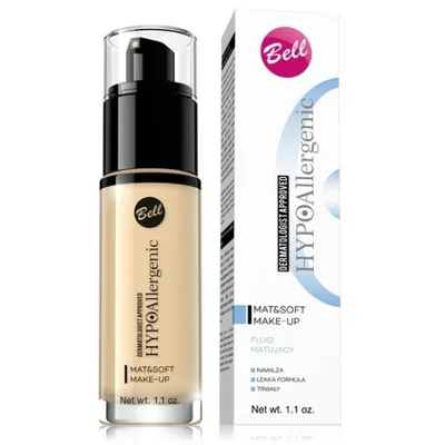Zdjęcie produktu dla Bell HypoAllergenic Mat&Soft Make-Up Fluid matujcy 01 Light Beige, 30g
