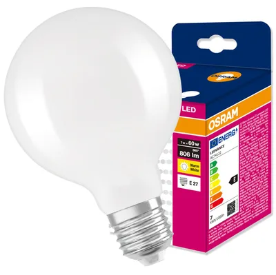 Zdjęcie produktu dla Lampa LED E27 Kula 7W = 60W 806lm 2700K Ciep³a 300° Filament VALUE Osram, Obraz wygenerowany przez AI
