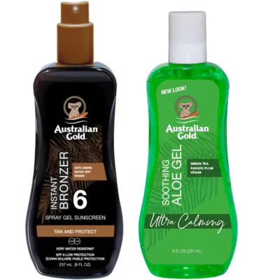 Produktbild von Australian Gold spraygel mit Bronzer SPF6 + Aloe nach Sonnenbaden