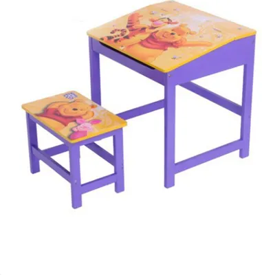 Produktbild von Kinder Schreib-Tisch mit Hocker Disney Winnie Pooh Mal-Tisch Kinder-Möbel Holz