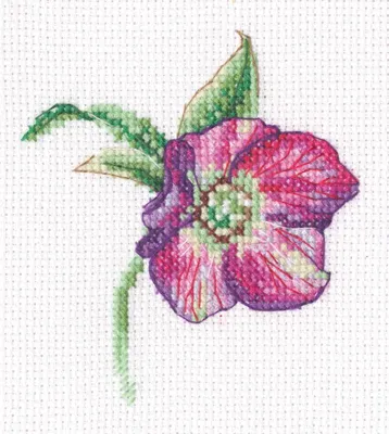Produktbild von RTO Kreuzstich Stickpackung "Nieswurz", Zählmuster, 8,5x9,5cm