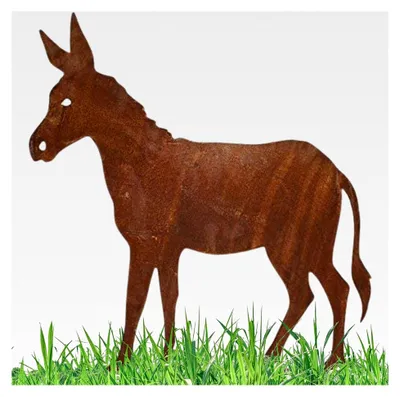 Produktbild von Esel Figur groß Garten Rost Deko 75 cm Metall Gartendeko Tierfigur