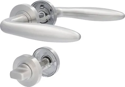 Produktbild von Rosettengarnitur Athen II edelstahl/satiniert WC für Bad + WC Türen