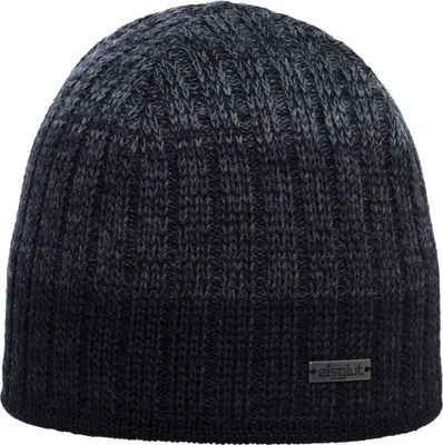 Eisglut Strickmütze Griffina XL aus Wolle mit Fleece-Innenband in schwarz
