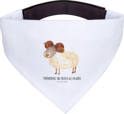 Produktbild von Mr. & Mrs. Panda Hunde Halstuch Sternzeichen Widder - Weiß - Geschenk, Bandana für, Geburtstag März, Schafbock, April, Bock, Hundehalstuch, Hund
