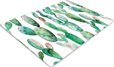 Produktbild von Stuhlunterlage Bürostuhlunterlage 120 cm x 90 cm Bodenmatte Bürostuhlunterlage - Aquarellkakteen