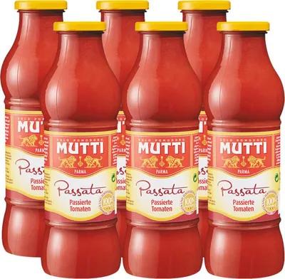 Obrázok produktu pre Mutti Tomato Passata 6 x 400 g – Ovocné, jemne pasírované paradajky, spolu 2400 g