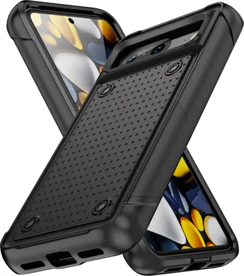 Produktbild von Für Google Pixel 8 Hülle Militärqualität Stoßfest Hybrid 2 in 1 Hart PC Weich TPU Handyhülle Schwarz