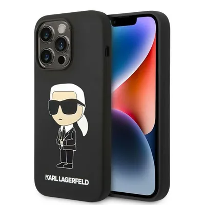 Obrázok produktu pre Karl Lagerfeld silikónový kryt s MagSafe na iPhone 14 Pro (KLHMP14LSNIKBCK) - Ikonik (čierny)