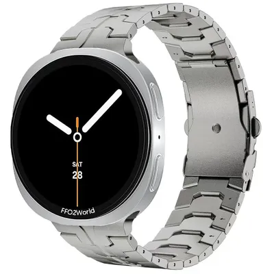 Produktbild von FFO2World Titanarmband „Iron“ – Passend für Galaxy Watch 8 (40/44 mm) & 8 Classic (46 mm) – Metallgliederarmband mit Kürzungsset – Titan
