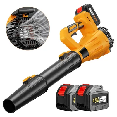Produktbild von Kabelloser Laubbläser mit bürstenlosem Motor, 2×1200 mAh Akkus, 750 m³/min Luftstrom und 6-facher Geräuschreduzierung – für Haus, Garten und Gewerbe