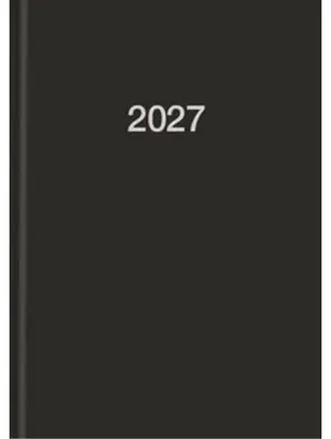Obrázok produktu pre Kalendár A5, rok 2027, čierna farba – na každý deň 2 strany – formát 21 x 15 cm
