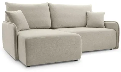 Produktbild von Selsey Netarro - Ecksofa mit Schlaffunktion, Bettkasten und Chenille-Bezug, beige, links