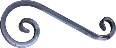 Produktbild von S Bogen geschmiedet aus 12x12mm Eisen, Zaun Schnörkel Schmiedeeisen 290x120mm