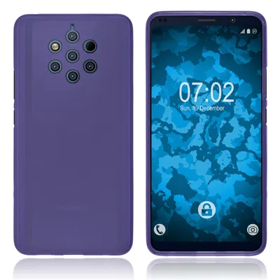 Produktbild von PhoneNatic Case kompatibel mit  Nokia 9 PureView - lila Silikon Hülle matt Cover