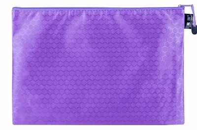 Image de 2 pochettes de rangement pour documents, violet, format A5, 24x18 cm, en toile, imperméables