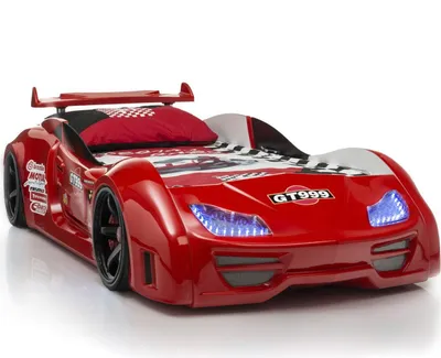 Produktbild von Autobett GTM-999, Rot, 90x190 cm Liegefläche, LED-Scheinwerfer, Soundmodul