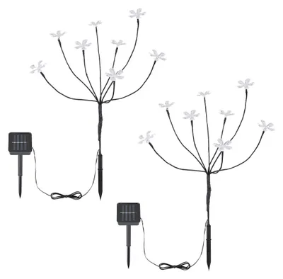 Produktbild von 2x LED Solarleuchte, Schwarz, Schalter, Erdspieß, H 62 cm