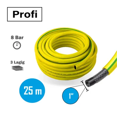 Produktbild von Profi Gartenschlauch 1 Zoll 25m gelb