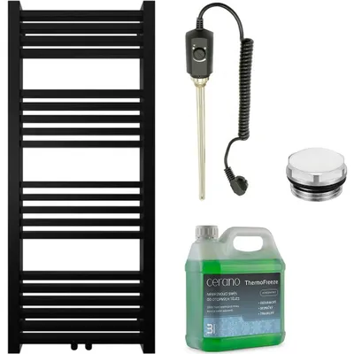 Image de CERANO - Ensemble de radiateurs électriques de salle de bains Franko - 300 W - noir mat - 1200 x 500 mm