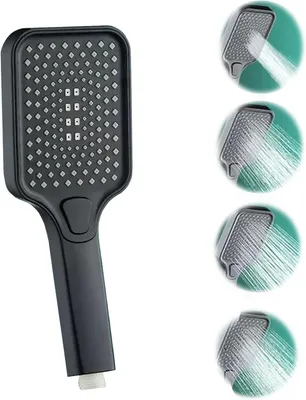 Imagen del producto de Cabezal de ducha de alta presión - Cabezal de ducha con aumento de presión, con 4 tipos de chorro - Con control de una mano - Para baño - Para autocaravanas