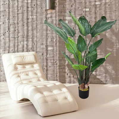 Produktbild von Strelitzie Strelizie Paradiesvogelblume Kunstpflanze Künstliche Pflanze 120 cm Kunstblume Innendekoration Kunst Pflanze wie echt im Topf Decovego