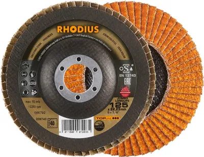 Produktbild von Rhodius Lamellenschleifscheibe Jumbo Longlife Trim 125mm K60, Material:Edelstahl, Stahl, Durchmesser:nv, Körnung:40, Ausführung:nv