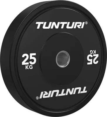 Produktbild von Tunturi Platinum Bumper Plates – Hantelgewichte – Hantelscheiben – 1x 25 kg – Schwarz