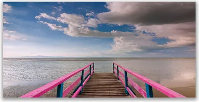Produktbild von Tulup Leinwand-Bilder 140x70 Wandbild Canvas Kunstdruck Brücke Meer Architektur