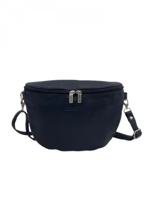 Produktbild von C7015 Cinino Bauchtasche Gürteltasche Ledertasche mit abnehmbaren Lederriemen Dunkelblau