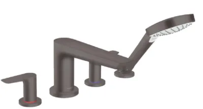 Obrázek produktu pro Hansgrohe Talis E - Vanová baterie na okraj vany, 4-otvorová instalace, kartáčovaný černý chrom 71748340