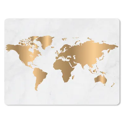 Produktbild von MuchoWow® Mauspad Mousepad Weltkarte - Marmor - Gold 23x19 cm - Mousepads - Maus Mat - Pad - Mausunterlage - Schreibtischunterlage - Mauspad