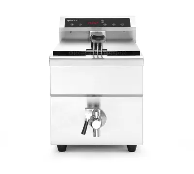Immagine prodotto di HENDI Friggitrice a induzione con rubinetto di scarico - 8 l, 8L, grigio chiaro, 230V/3500W, 288x619x(H)408mm