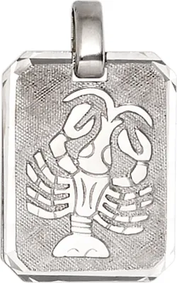 Produktbild von Anhänger Sternzeichen Krebs aus 925 Silber teilmattiert Horoskop