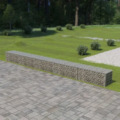 Produktbild von vidaXL Gabiónová stena s krytom z pozinkovanej ocele 600 × 50 × 50 cm