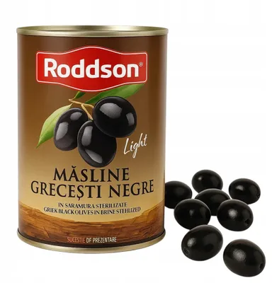 Produktbild von Latrovalis Roddson Schwarze Oliven mit Kern 400 g Dose