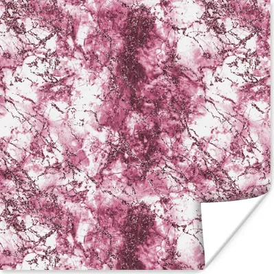 Produktbild von MuchoWow® Poster Marmor - Rosa - Luxus 50x50 cm - Wohnzimmerdekoration