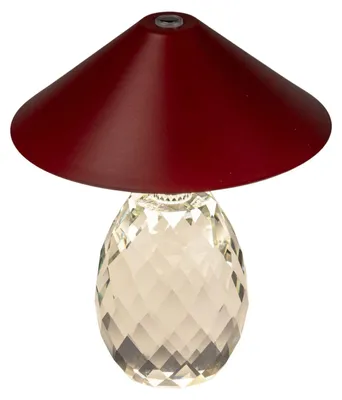 Produktbild von LED Stimmungslampe KRISTALL mit rotem Schirm H. 14cm akkubetrieben Formano