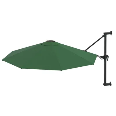 Zdjęcie produktu dla vidaXL Parasol do montażu na ścianie z metalowym drążkiem 300 cm Zielony