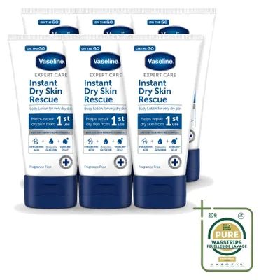 Obrázok produktu pre 6 kusov balenia lotionu Vaseline Expert Care pre suchú pokožku, 75 ml - zásobný balík