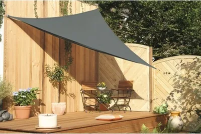 Produktbild von PeddyShield Dreiecksonnensegel 5,4 x 5,4 x 5,4 m, aus wasser- und windabweisenden PES 280 g/m², anthrazit