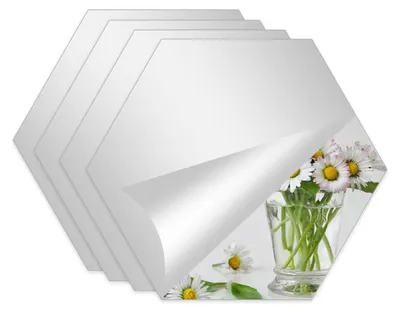 Productafbeelding van Set van 4 Zelfklevende Spiegelfliesen 20 x 20 cm Zeshoekig