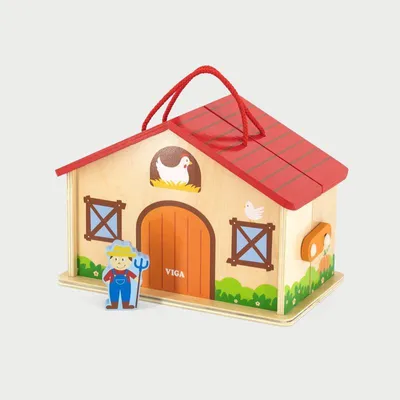 Produktbild von Viga Toys Bauernhof Spielset Holzspielzeug mit Zubehör