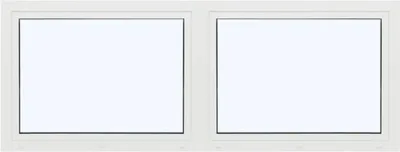 Produktbild von ARON Ternum Aluminiumfenster RAL 9016 verkehrsweiß 2 Flügelig (Dreh-Kipp/Dreh-Kipp) mit festem Pfosten 1400x800 mm