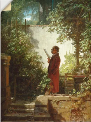 Produktbild von ARTland Wandbild, selbstklebend Zeitungsleser im Hausgärtchen 1850 Größe: 45x60 cm