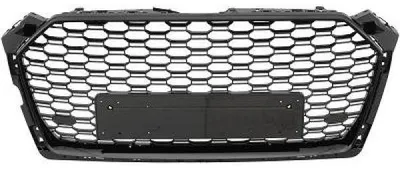 Kühlergrill Grill Waben SCHWARZ GLANZ PDC Halter für Audi A5 S5 F5 ab 2016 – Produktansicht