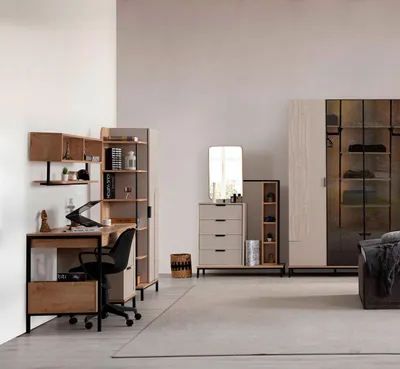 Produktbild von Stilvolle Schlafzimmer Möbel Schreibtisch Bücherregal Schminktisch